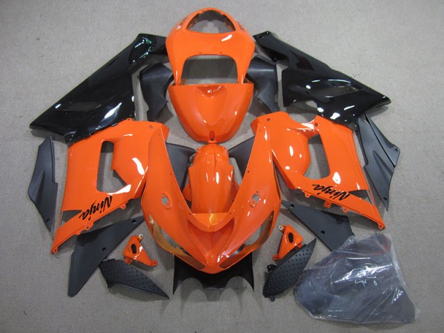 Arancia Nero Ninja Kit Carenatura Completo ABS Kawasaki ZX6R 2005-2006 Arancia Nero Ninja Kit Carenatura Completo ABS Kawasaki ZX6R 2005-2006