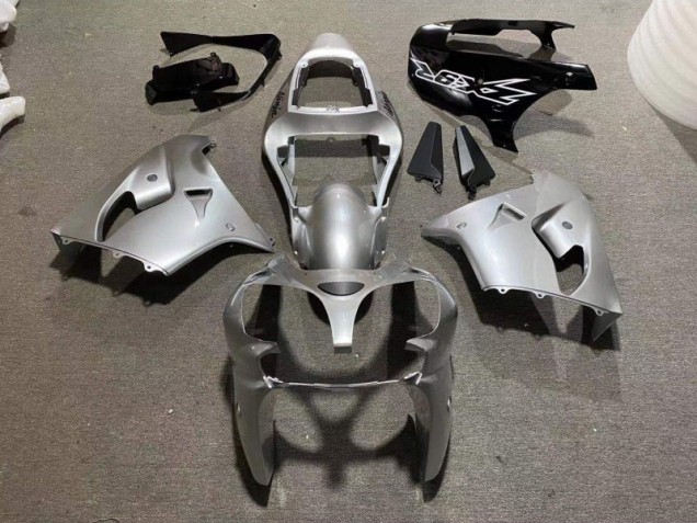 Argento Lucido Nero Carene & Plastica Kawasaki ZX9R 2002-2003 Argento Lucido Nero Carene & Plastica Kawasaki ZX9R 2002-2003