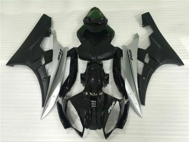 Argento Nero Kit Carenatura Iniezione Yamaha R6 2006-2007 Argento Nero Kit Carenatura Iniezione Yamaha R6 2006-2007