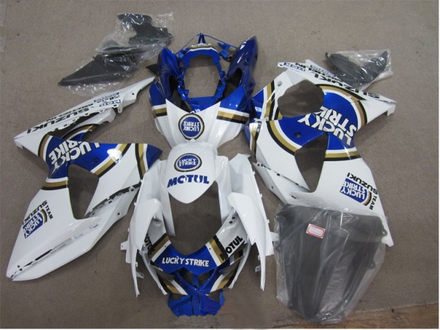 Bianco Lucky Strike Blu Motul Carene Suzuki GSXR 1000 K9 2009-2016 Bianco Lucky Strike Blu Motul Carene Suzuki GSXR 1000 K9 2009-2016