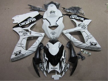 Bianco Nero Corona Extra Carene Suzuki GSXR 600 K6 2006-2007