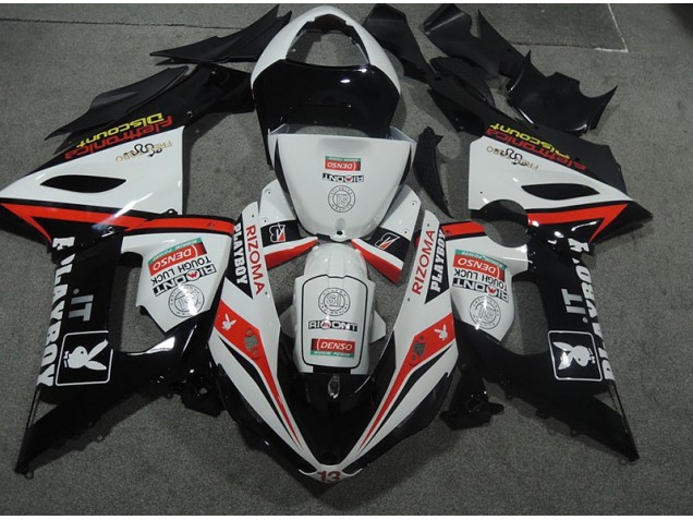 Bianco Nero Rizoma Playboy Carena Kawasaki ZX6R 2005-2006 Bianco Nero Rizoma Playboy Carena Kawasaki ZX6R 2005-2006