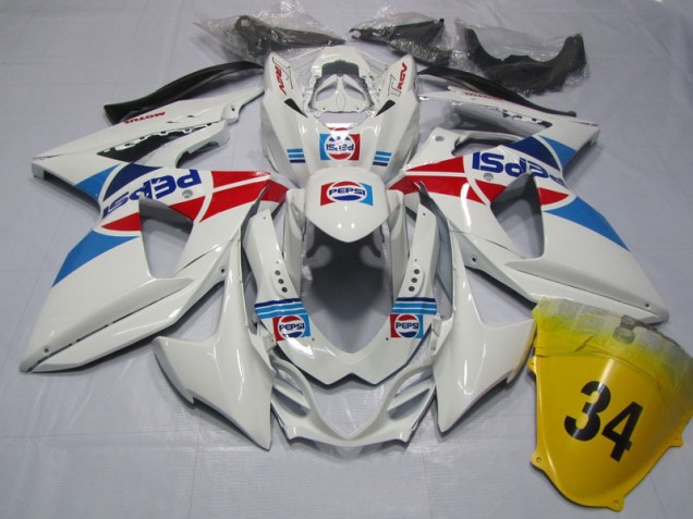 Bianco Pepsi 34 Carene Suzuki GSXR 1000 K9 2009-2016 Bianco Pepsi 34 Carene Suzuki GSXR 1000 K9 2009-2016