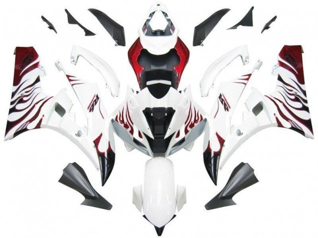 Bianco Rosso Fiamma Carene Yamaha R6 2006-2007 Bianco Rosso Fiamma Carene Yamaha R6 2006-2007