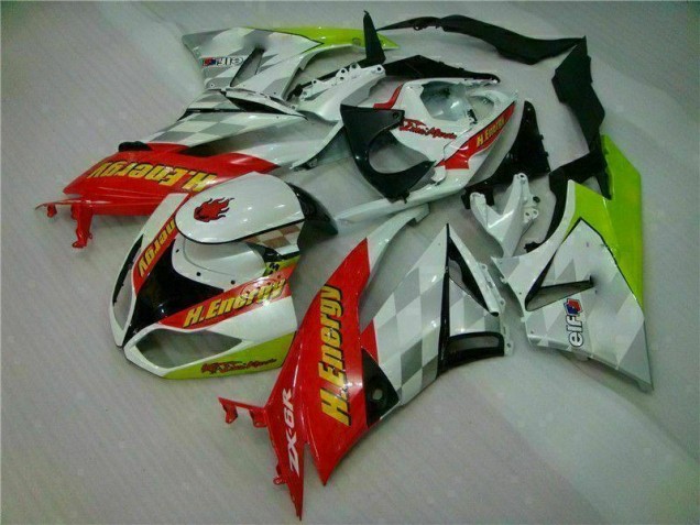 Bianco Rosso H. Energy Carene Kawasaki ZX6R 2009-2012 Bianco Rosso H. Energy Carene Kawasaki ZX6R 2009-2012