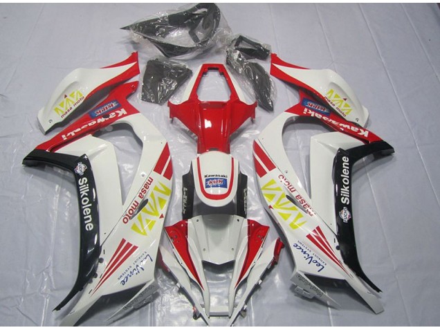 Bianco Rosso Silkolene Carene Kawasaki ZX10R 2011-2015 Bianco Rosso Silkolene Carene Kawasaki ZX10R 2011-2015