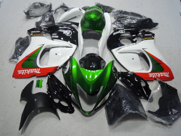 Bianco Verde Makita Carene Suzuki GSXR 1300 Hayabusa 2008-2019 Bianco Verde Makita Carene Suzuki GSXR 1300 Hayabusa 2008-2019
