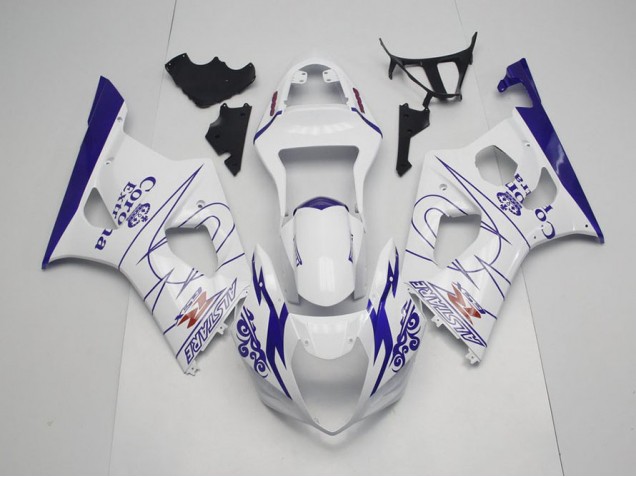 Blu Bianco Corona Carene Suzuki GSXR 1000 K3 2003-2004 Blu Bianco Corona Carene Suzuki GSXR 1000 K3 2003-2004
