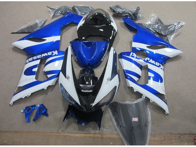 Blu Bianco Kit Carene Completa Kawasaki ZX6R 2005-2006 Blu Bianco Kit Carene Completa Kawasaki ZX6R 2005-2006