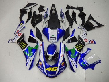 Blu Blu Bianco ENEOS Movistar 46 ABS Kits Carene Yamaha R1 2015-2019