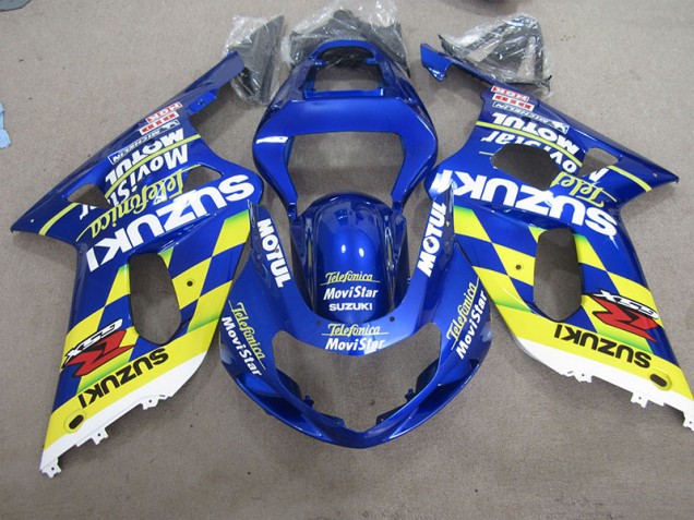 Blu Giallo Telefumia Movistar Carene Suzuki GSXR 600 K1 K2 K3 2001-2003 Blu Giallo Telefumia Movistar Carene Suzuki GSXR 600 K1 K2 K3 2001-2003