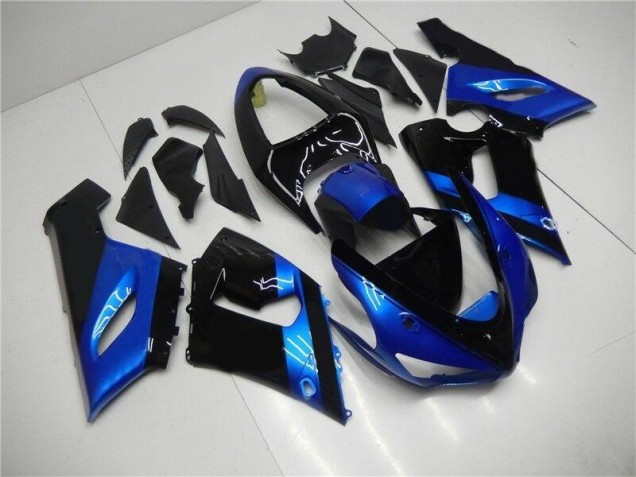 Blu Nero Kit Completo Carenatura ABS Kawasaki ZX6R 2005-2006 Blu Nero Kit Completo Carenatura ABS Kawasaki ZX6R 2005-2006