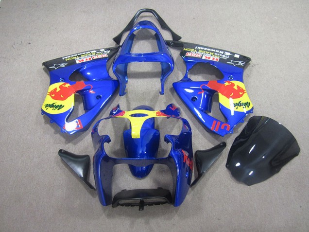 Blu Red Bull Ninja Carene Kawasaki ZX6R 2000-2002 Blu Red Bull Ninja Carene Kawasaki ZX6R 2000-2002