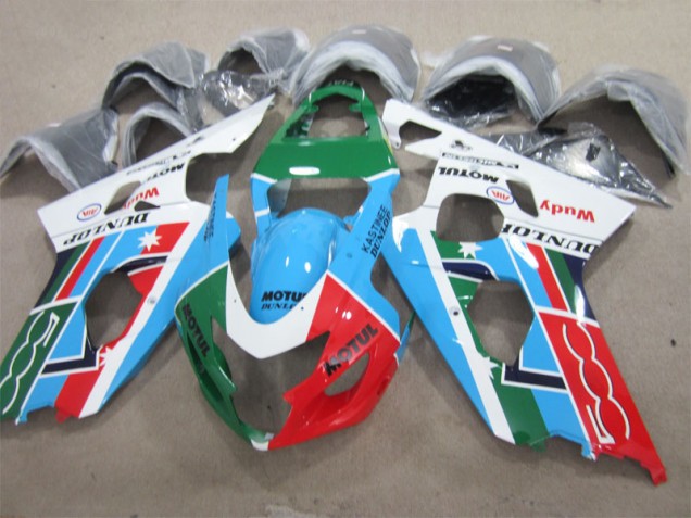 Blu Verde Bianco Motul Carene Suzuki GSXR 600 K1 K2 K3 2001-2003 Blu Verde Bianco Motul Carene Suzuki GSXR 600 K1 K2 K3 2001-2003