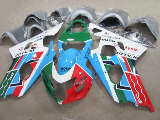 Blu Verde Rosso Motul Carene Suzuki GSXR 600 K4 2004-2005 Blu Verde Rosso Motul Carene Suzuki GSXR 600 K4 2004-2005