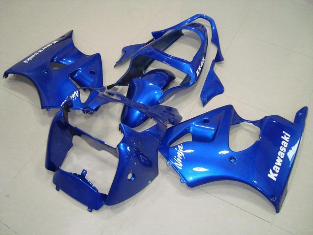 Blu con Bianco Decalcomanie Carene Kawasaki ZX6R 2000-2002 Blu con Bianco Decalcomanie Carene Kawasaki ZX6R 2000-2002