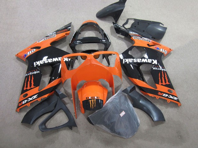 Nero Arancia Monster Carene Kawasaki ZX6R 2003-2004 Nero Arancia Monster Carene Kawasaki ZX6R 2003-2004