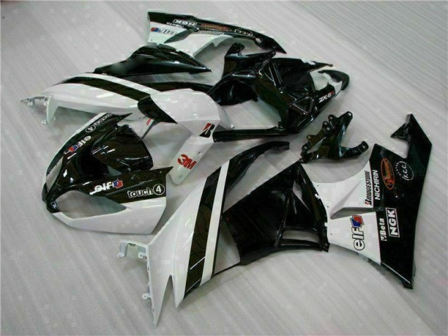 Nero Bianco 3M Touch4 Kits Carenatura Iniezione Kawasaki ZX6R 2009-2012 Nero Bianco 3M Touch4 Kits Carenatura Iniezione Kawasaki ZX6R 2009-2012