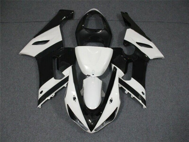 Nero Bianco ABS Plastica Kawasaki ZX6R 2005-2006 Nero Bianco ABS Plastica Kawasaki ZX6R 2005-2006