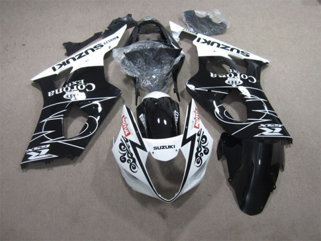 Nero Bianco Corona Extra Motul Carene Suzuki GSXR 1000 K3 2003-2004 Nero Bianco Corona Extra Motul Carene Suzuki GSXR 1000 K3 2003-2004