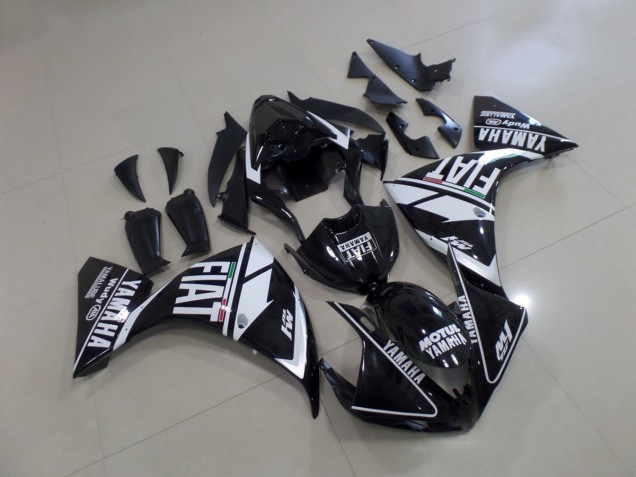 Nero Bianco Fiat Kits Carenatura Iniezione Yamaha R1 2012-2014 Nero Bianco Fiat Kits Carenatura Iniezione Yamaha R1 2012-2014