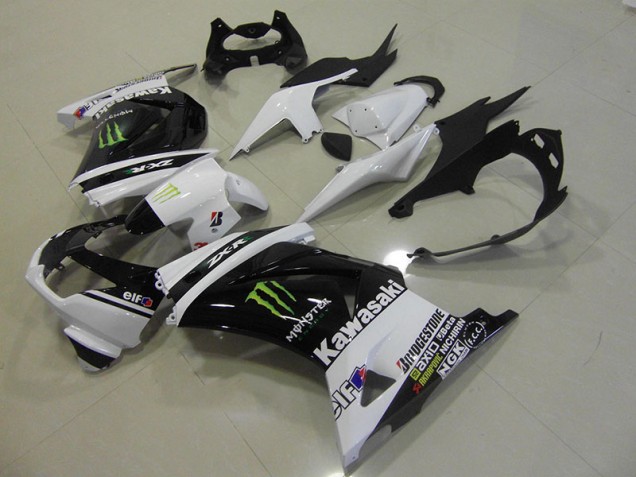 Nero Bianco Monster ABS Kits Carenatura Kawasaki ZX 250R 2008-2012 Nero Bianco Monster ABS Kits Carenatura Kawasaki ZX 250R 2008-2012