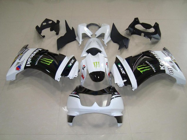 Nero Bianco Monster Kits Carenatura Completo ABS Kawasaki ZX 250R 2008-2012 Nero Bianco Monster Kits Carenatura Completo ABS Kawasaki ZX 250R 2008-2012