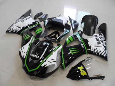 Nero Bianco Verde Monster Kit Carena & Plastica Yamaha R1 2000-2001