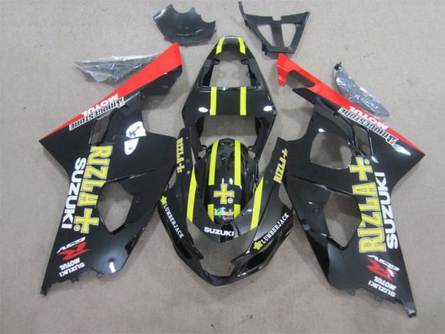 Nero Giallo Rizla ABS Plastica & Carene Suzuki GSXR 600 K4 2004-2005 Nero Giallo Rizla ABS Plastica & Carene Suzuki GSXR 600 K4 2004-2005