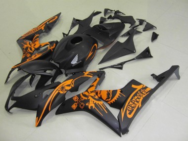 Nero Opaco Arancia Adesivo Carene Honda CBR 600 RR 2007-2008