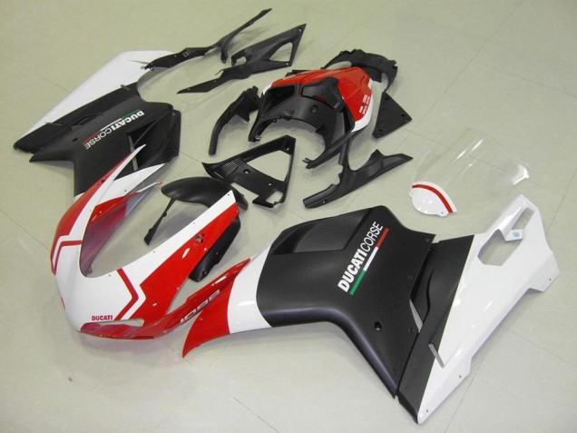 Nero Opaco Bianco Rosso Carene Ducati 848 1098 1198 2007-2014 Nero Opaco Bianco Rosso Carene Ducati 848 1098 1198 2007-2014
