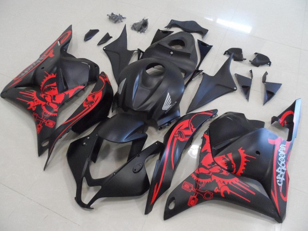 Nero Opaco con Rosso Cranio Carene Honda CBR 600 RR 2009-2012 Nero Opaco con Rosso Cranio Carene Honda CBR 600 RR 2009-2012