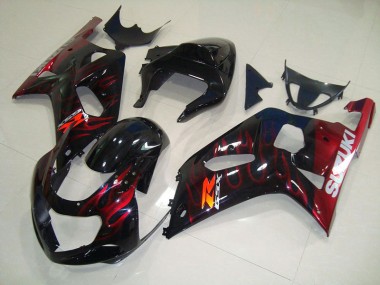 Nero Rosso Fiamma Carene Suzuki GSXR 750 K1 K2 K3 2001-2003
