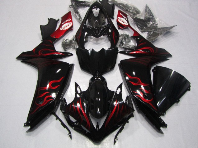 Nero Rosso Fiamma Carene Yamaha R1 2007-2008 Nero Rosso Fiamma Carene Yamaha R1 2007-2008