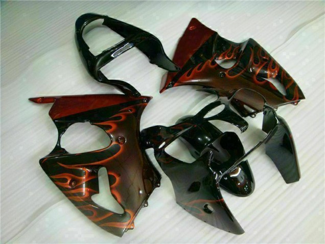 Nero Rosso Fiamma Kit Carene Completa Kawasaki ZX6R 2000-2002 Nero Rosso Fiamma Kit Carene Completa Kawasaki ZX6R 2000-2002