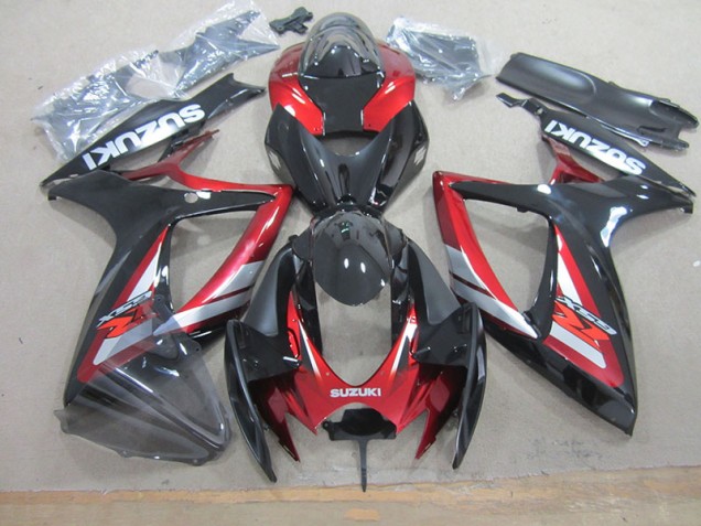 Nero Rosso Kit Carenatura Completa Suzuki GSXR 750 K6 2006-2007 Nero Rosso Kit Carenatura Completa Suzuki GSXR 750 K6 2006-2007