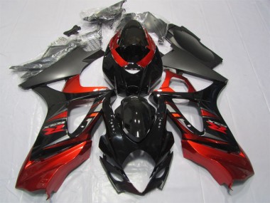 Nero Rosso Kit Completo Carenatura ABS Suzuki GSXR 1000 K7 2007-2008