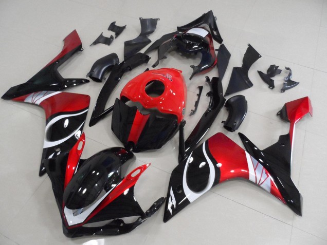 Nero Rosso Lucido Carene Yamaha R1 2007-2008 Nero Rosso Lucido Carene Yamaha R1 2007-2008