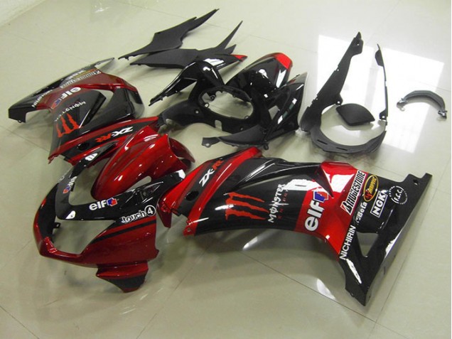 Nero Rosso Monster ABS Kits Carene Kawasaki ZX 250R 2008-2012 Nero Rosso Monster ABS Kits Carene Kawasaki ZX 250R 2008-2012