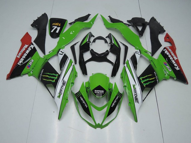 Nero Verde Bianco Monster Carene Kawasaki ZX6R 2013-2018 Nero Verde Bianco Monster Carene Kawasaki ZX6R 2013-2018