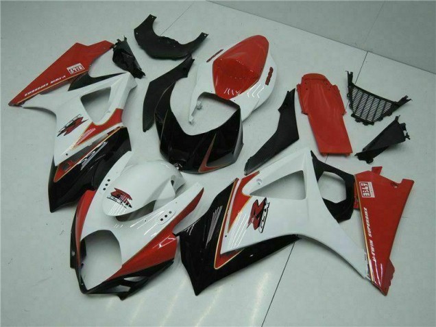 Rosso Bianco ABS Plastica & Carene Suzuki GSXR 1000 K7 2007-2008 Rosso Bianco ABS Plastica & Carene Suzuki GSXR 1000 K7 2007-2008