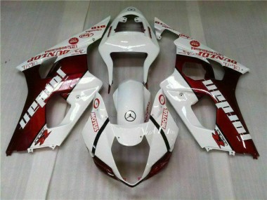 Rosso Bianco Kit Carenatura Completa Suzuki GSXR 1000 K3 2003-2004