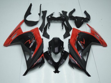 Rosso Nero ABS Kits Carene Kawasaki ZX 300R 2013-2016