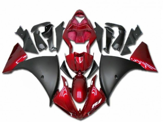 Rosso Nero ABS Plastica Yamaha R1 2009-2011 Rosso Nero ABS Plastica Yamaha R1 2009-2011
