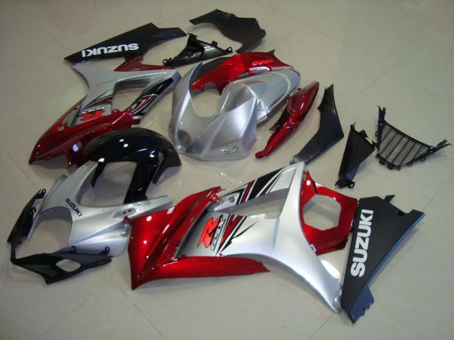 Rosso Nero Argento Carene & Plastica Suzuki GSXR 1000 K7 2007-2008 Rosso Nero Argento Carene & Plastica Suzuki GSXR 1000 K7 2007-2008