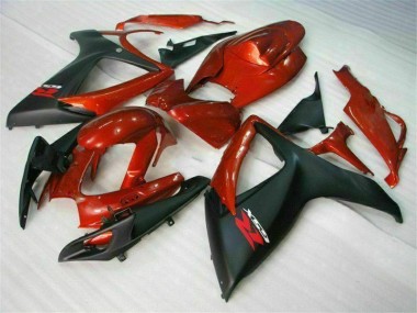 Rosso Nero Kit Carenatura Iniezione Suzuki GSXR 600 / 750 K6 2006-2007