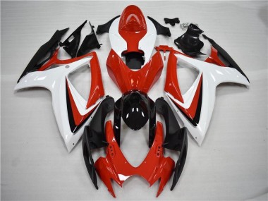 Rosso Nero Kits Carene Completa Suzuki GSXR 600 / 750 K6 2006-2007