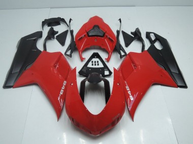 Stile OEM Rosso con Nero Opaco Side Carene Ducati 848 1098 1198 2007-2014