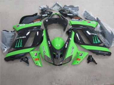 Verde Nero 3M Monster Carene Kawasaki ZX6R 2007-2008