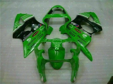 Verde Nero ABS Plastica & Carena Kawasaki ZX6R 2000-2002